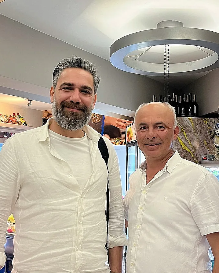 Kadir Doğulu with Ahmet Öz at Şef Restaurant Kuşadası